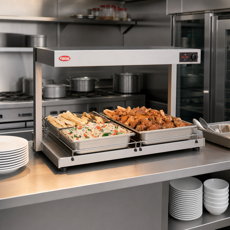 Product image #2 for Hatco Glo-Ray® Freestanding Heated Shelf, 24 Inch W x 13-3/4 Inch D, Stainless Steel Top, Adjustable Thermostat