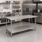 Thumbnail image #2 for Eagle Group BlendPort® BPT-3072SB 72 x 30-Inch 430 Stainless Steel Work Table with Rolled Edges and Adjustable Undershelf