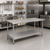 Thumbnail image #2 for BlendPort® Budget Series 72-Inch x 30-Inch 430 Stainless Steel Work Table with Adjustable Undershelf