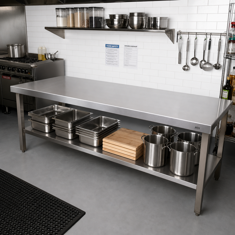Product image #2 for John Boos 96-Inch x 27-Inch Stainless Steel Countertop With No Backsplash