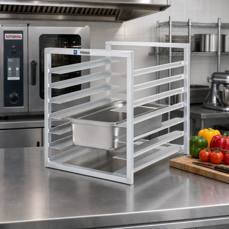 Product image #2 for Channel Manufacturing Reach-In Bun Pan / Steam Table Pan Rack, End Load Aluminum, 7-Pan Capacity