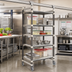 Thumbnail image #2 for Cambro Camshelving Elements XTRA High Density Top Rail Overhead Track 5-Tier Mobile Starter Unit, 36 x 24 x 80 Inches
