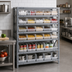 Thumbnail image #2 for Quantum Heavy-Duty Stationary Wire Shelving Unit with 7 Shelves and 30 Clear Bins, 36 x 12 x 39 Inches