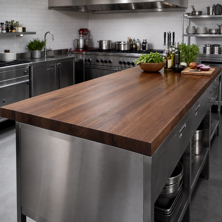 Product image #2 for Boos Block American Black Walnut Kitchen Countertop, 108 x 38 x 3 Inch, Flat No-Backsplash, Varnique Finish