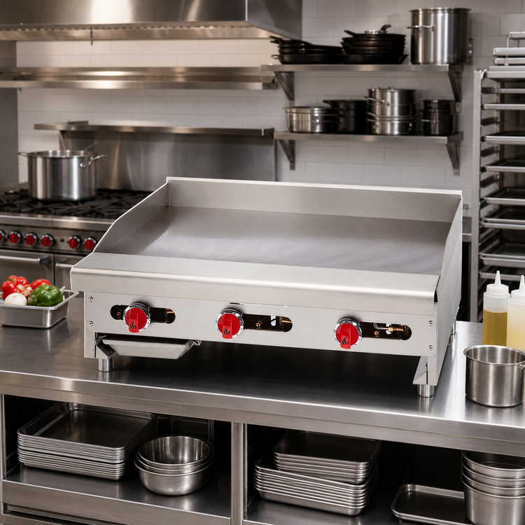 Product image #2 for American Range 60-Inch Gas Countertop Griddle with Manual Controls, 24-Inch Cooking Depth
