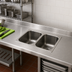 Thumbnail image #2 for Eagle Group Self-Rimming Two-Compartment Drop-In Sink, No Deck, 14 x 16 x 9.5-Inch Bowls, 20-Gauge 304 Stainless Steel