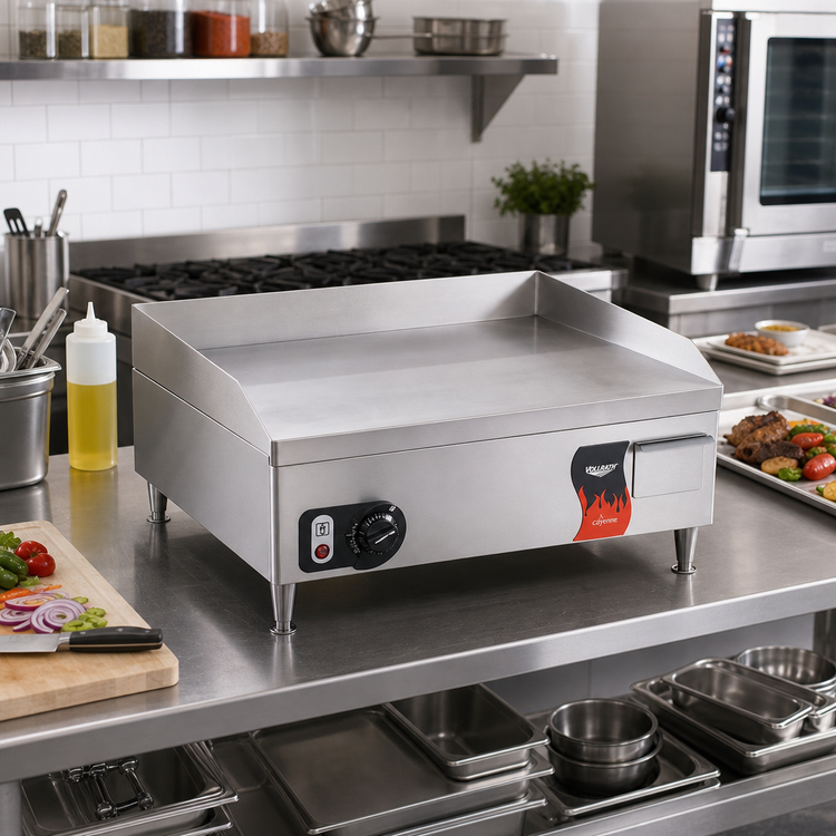 Product image #2 for Vollrath Cayenne 24 Inch Countertop Electric Flat Top Griddle, 220V, 3000W