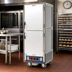 Thumbnail image #2 for Metro C5 Insulation Armour C539-MDS-4-GY Mobile Full-Height Moisture Heated Holding & Proofing Cabinet, Dutch Doors, 18 Full-Size Sheet Pan Capacity
