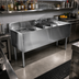 Thumbnail image #2 for CHOICE by Glastender Four-Compartment Stainless Steel Underbar Sink Unit, 84 Inch W x 19 Inch D, with Dual Drainboards