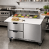 Thumbnail image #3 for Beverage-Air 48-Inch Two-Section Sandwich Top Refrigerated Prep Table with 10-Pan Rail, 1 Door, and 2 Drawers