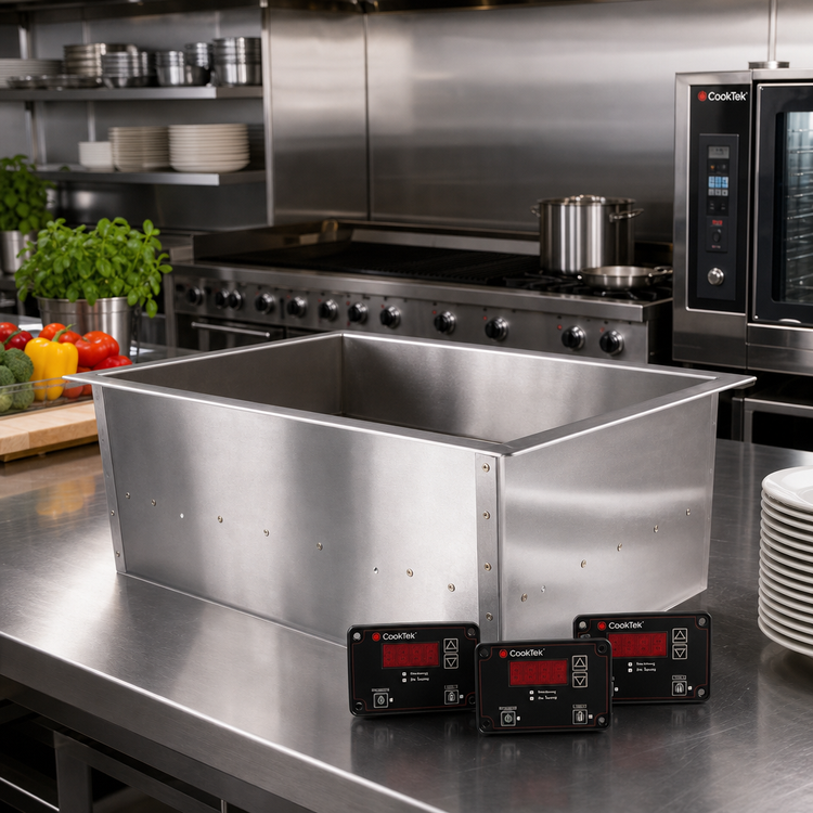 Product image #2 for CookTek SinAqua Rectangular Waterless Drop-In Induction Hot Food Well, 6-Inch Deep