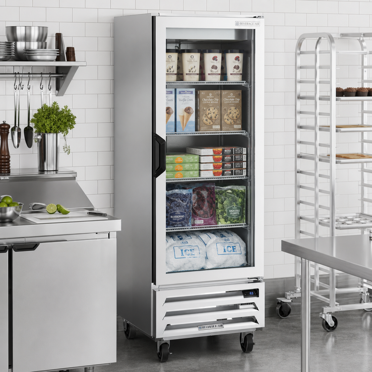 Product image #2 for Beverage Air Horizon Series 1-Section Glass Door Display Reach-In Freezer, 24 Inch Wide, Bottom Mount, 11.9 Cu. Ft.