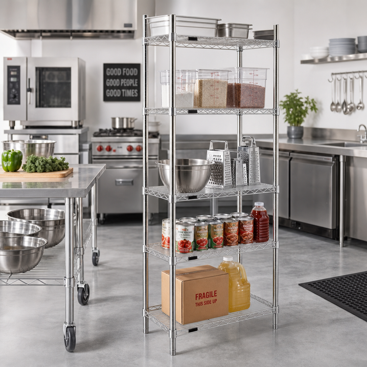 Product image #2 for EAGLEbrite 5-Tier Starter Wire Shelving Unit, 30 x 21 x 74 Inches, Zinc Finish