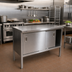 Thumbnail image #2 for John Boos Stainless Steel Enclosed Work Table with Cabinet Base and Sliding Doors, 132 x 30 Inch