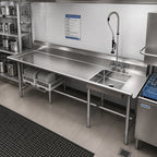 Thumbnail image #2 for Klinger's Trading SDT72L 72-Inch x 30-Inch Left-to-Right Soiled Dishtable with 20-Inch x 20-Inch Pre-Rinse Sink