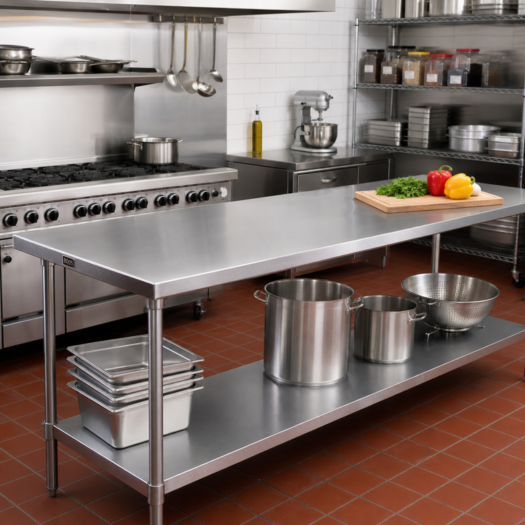 Product image #2 for John Boos Stainless Steel Countertop with Flat No Backsplash, 132 Inches x 27 Inches x 1-1/2 Inches