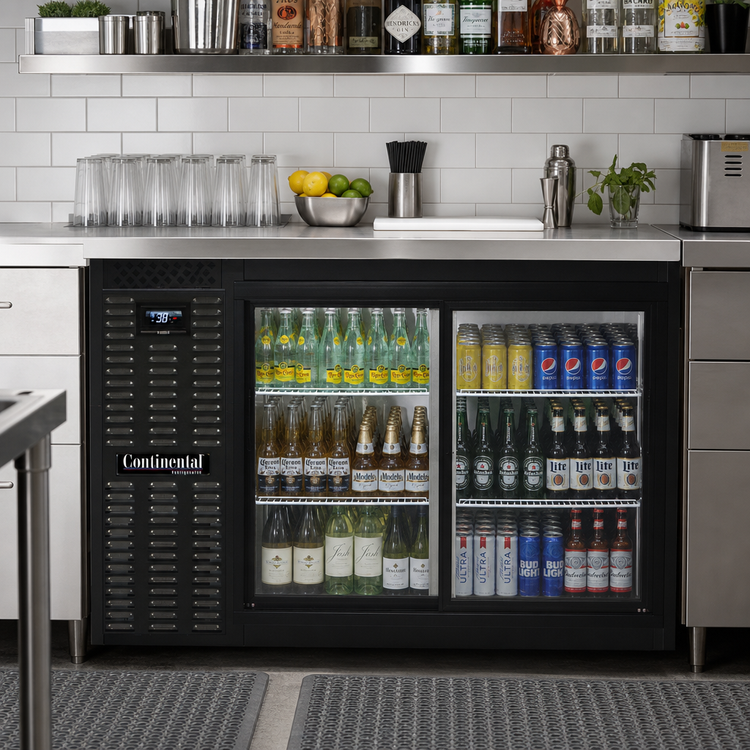Product image #2 for Continental Refrigerator BB50NSGD 50" Front Breathing Back Bar Cooler with Sliding Glass Doors