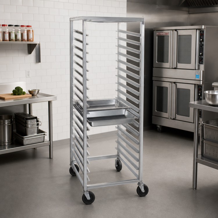 Product image #2 for Channel Standard Series Aluminum Side-Load Steam Table Pan Rack for 12 x 20 Pans, 64 Inch High, 34 Pan Capacity