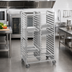 Thumbnail image #2 for Channel Manufacturing Standard Series Double Section Aluminum Cafeteria Tray Rack with Casters for 15 x 20 Trays