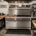 Thumbnail image #2 for American Range 60-Inch Commercial Gas Range with Left Griddle, 8 Open Burners, Standard Oven, and Storage Base