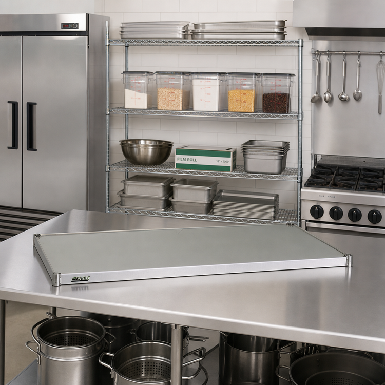 Product image #2 for Eagle Group 42 x 24 Inch Solid Galvanized Shelf with Marine Edge