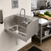 Thumbnail image #2 for T&S Brass Wall-Mounted Stainless Steel Hand Sink with Electronic Sensor Faucet and Side Splash Shields