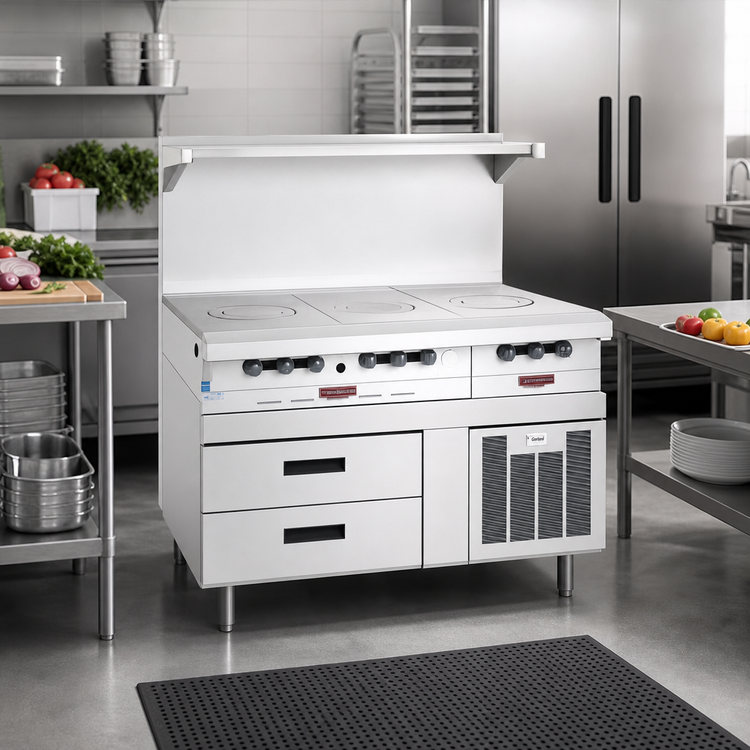 Product image #2 for Garland Arctic Fire 51-Inch Two-Section Freezer Base with 4 Self-Closing Drawers, Remote Refrigeration