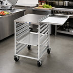 Thumbnail image #2 for Channel Manufacturing RG101 Under-Counter Outrigger Slicer Stand Bun Pan Rack with Stainless Steel Top, 8-Pan Capacity, 20.5 x 26 x 32 Inches