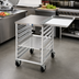 Thumbnail image #2 for Channel Manufacturing Under-Counter Outrigger Slicer Stand Bun Pan Rack with Stainless Steel Top, 8-Pan Capacity, 20.5 x 26 x 32 Inches