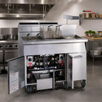 Thumbnail image #2 for Imperial (Middleby) IFSCB150T Floor Model Side-Car Gas Fryer/Filter System with Drain Station, 50 lb, Electronic Thermostat, Stainless Steel