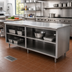 Thumbnail image #2 for Advance Tabco Special Value Series 96-Inch x 30-Inch Flat Top Open Base Stainless Steel Work Table with Mid Shelf
