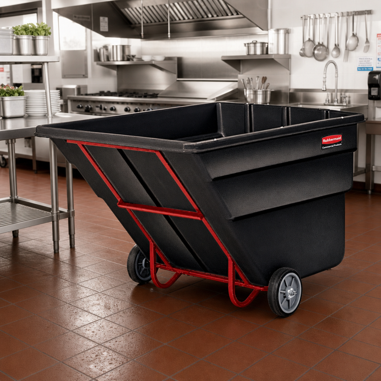 Product image #2 for Rubbermaid Commercial Products 2 Cu. Yd. Mobile Open-Top Tilt Truck Trash Cart, Black
