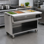 Thumbnail image #2 for Eagle Group Spec-Master SPHT4CB-208 4-Well Mobile Sealed-Well Electric Hot Food Table, 208V, Stainless Steel, Wet/Dry