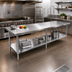 Thumbnail image #2 for Sapphire 120-Inch x 30-Inch 18/430 Stainless Steel Flat Top Work Table with Undershelf