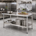 Thumbnail image #2 for Deluxe Series Stainless Steel Work Table with Adjustable Undershelf, 120W x 30D