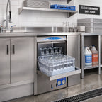 Thumbnail image #2 for Eurodib USA Lamber DSP3 Undercounter Door-Type Glass Washer, Low-Temp, 16" x 16" Rack, 30 Baskets/Hour, Gravity Drain