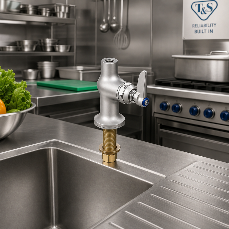 Product image #2 for T&S Brass Single Temperature Deck-Mount Pantry Faucet with Swivel Outlet, Lever Handle, Low Lead