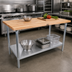 Thumbnail image #2 for John Boos TNS09 60 x 30-Inch Northern Hard Rock Maple Wood Top Work Table with Stainless Steel Base and Adjustable Undershelf