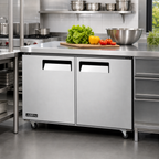 Thumbnail image #2 for Juneau Two-Section Undercounter Reach-In Refrigerator, 48 Inch, 6.7 Cu. Ft., Bottom-Mount Self-Contained, Stainless Steel