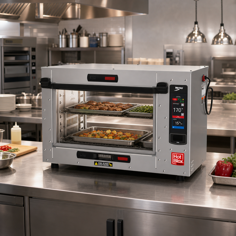 Product image #3 for Metro HotBlox Xpress S4 Pass-Thru Quick-Pick Countertop Hot Food Holding Cabinet with Touchscreen Controls