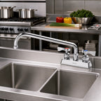 Thumbnail image #2 for Krowne 15-312L-W-E6 4-Inch Center Deck-Mount Manual Faucet with 12-Inch Swing Spout, Wrist Blade Handles, Ceramic Valves, 2.20 GPM