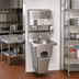 Thumbnail image #2 for Wall-Mount Hand Sink with Electronic Eye Gooseneck Spout, Towel Dispenser, Soap Dispenser and Stainless Steel Skirt