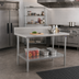 Thumbnail image #2 for John Boos Stallion Stainless Steel Work Table with 5-Inch Backsplash and Adjustable Undershelf, 84 x 24 Inches