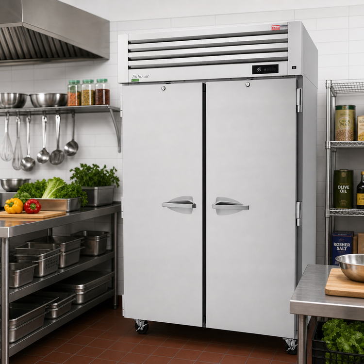 Product image #2 for Turbo Air PRO Series Two-Section Reach-In Refrigerator, 47.73 Cu. Ft., Top-Mount Self-Contained, Solid Doors