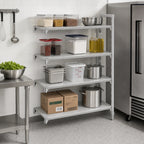 Thumbnail image #3 for Cambro Camshelving® Premium CPA212464S4480 4-Tier Solid Polymer Add-On Shelving Unit, 24W x 21D x 64H, Speckled Gray