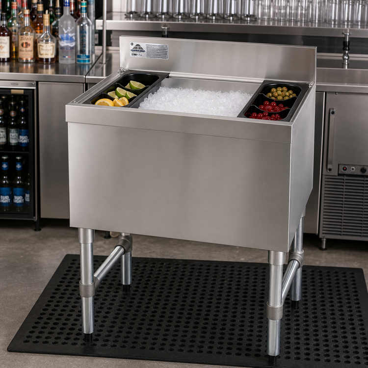 Product image #2 for Advance Tabco Special Value Series 30-Inch Stainless Steel Cocktail Unit with 10-Circuit Cold Plate