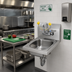 Thumbnail image #2 for Krowne 12-Inch Wall-Mount Hand Sink/Eyewash Station with Faucet, Overflow, and P-Trap