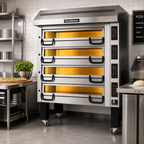 Thumbnail image #2 for PizzaMaster PM 1134ED 4-Deck Electric Pizza Deck Oven with Ceramic Clay Stones, Digital Controls, Stand and Hood