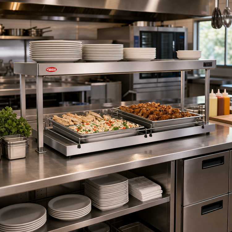 Product image #2 for Hatco Glo-Ray Free-Standing Heated Shelf, 60-Inch W x 15.5-Inch D, Stainless Steel Top