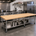 Thumbnail image #2 for John Boos Northern Hard Rock Maple Edge Grain Flat Wood Work Table Top, 168 x 60 x 2-1/4 Inches